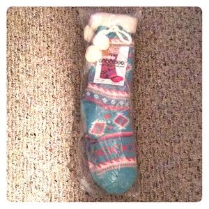 Snoozies! Cozy lined tall socks.